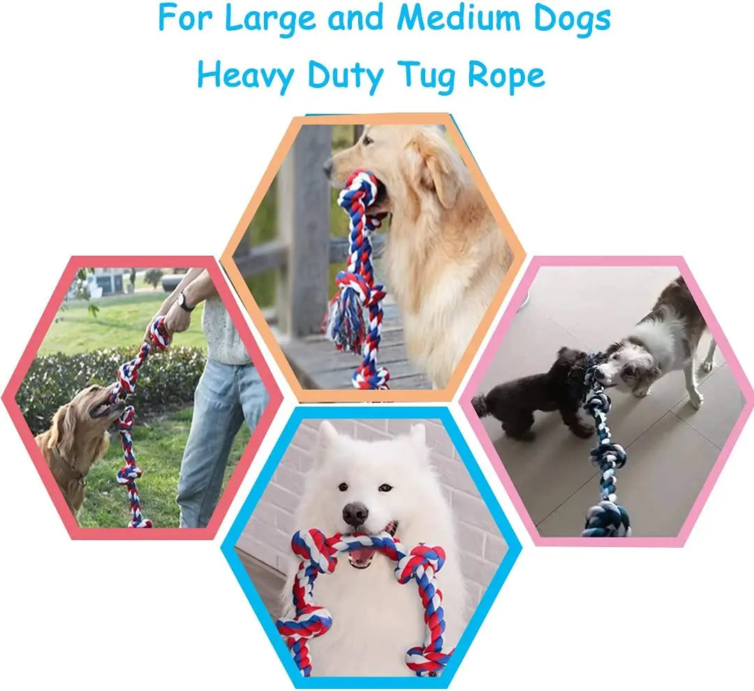 Durable Cotton Dog Bite Rope Toys for Safe Dental Cleaning and Playtime Fun