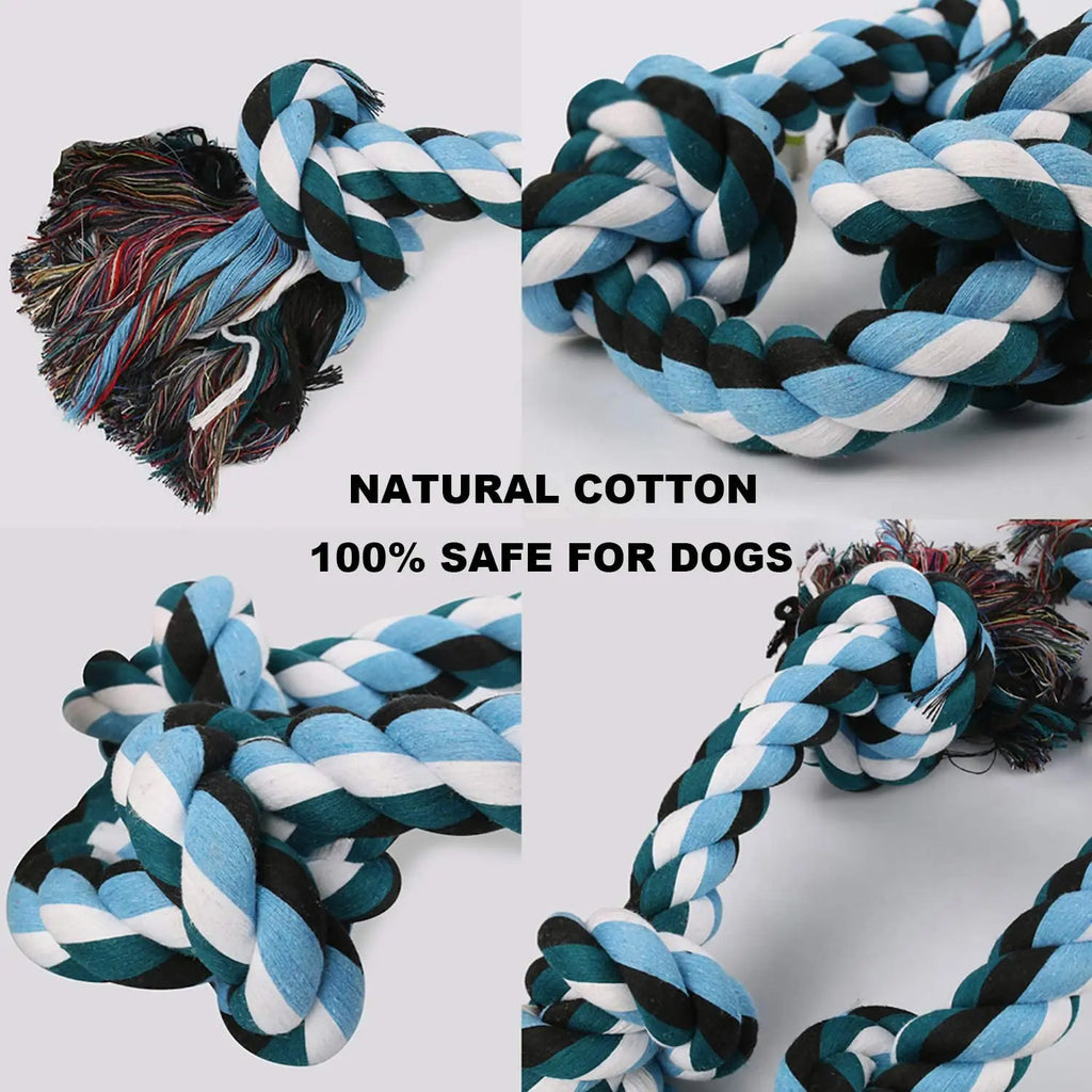 Durable Cotton Dog Bite Rope Toys for Safe Dental Cleaning and Playtime Fun