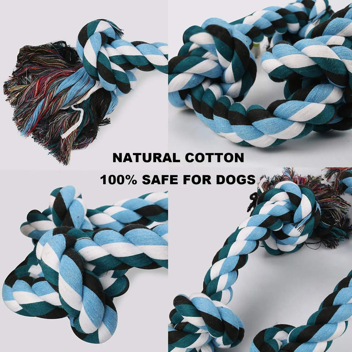 Durable Cotton Dog Bite Rope Toys for Safe Dental Cleaning and Playtime Fun