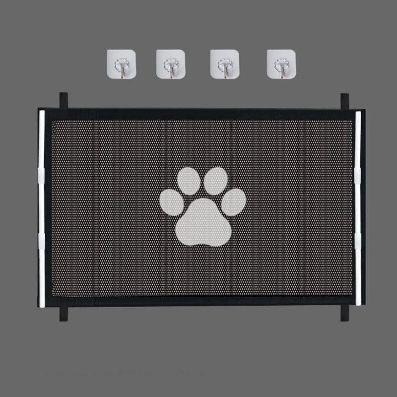 Versatile Dog Gate Mesh with 4 Hooks - Perfect Indoor & Outdoor Safety Enclosure for Your Pet