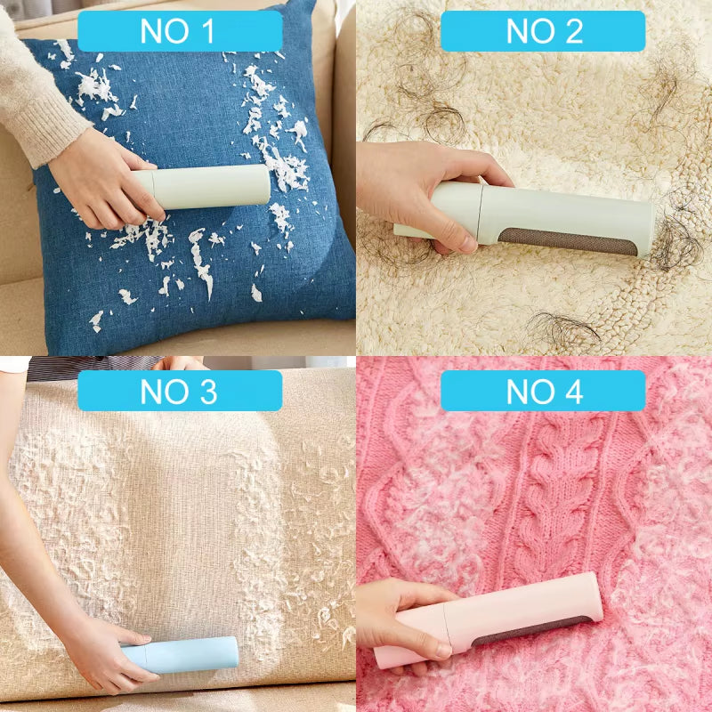 2 in 1 Reusable Pet Hair Remover Brush Lint Roller Self Cleaning