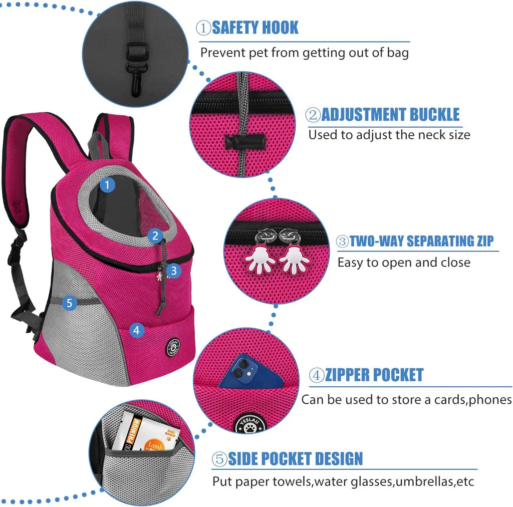 Dog Carrier Bag , Transport Backpack for Small Dogs Travel Breathable Dog Carrier