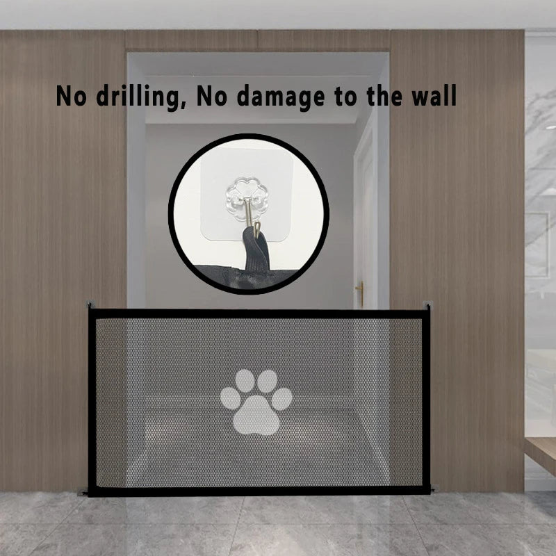 Versatile Dog Gate Mesh with 4 Hooks - Perfect Indoor & Outdoor Safety Enclosure for Your Pet